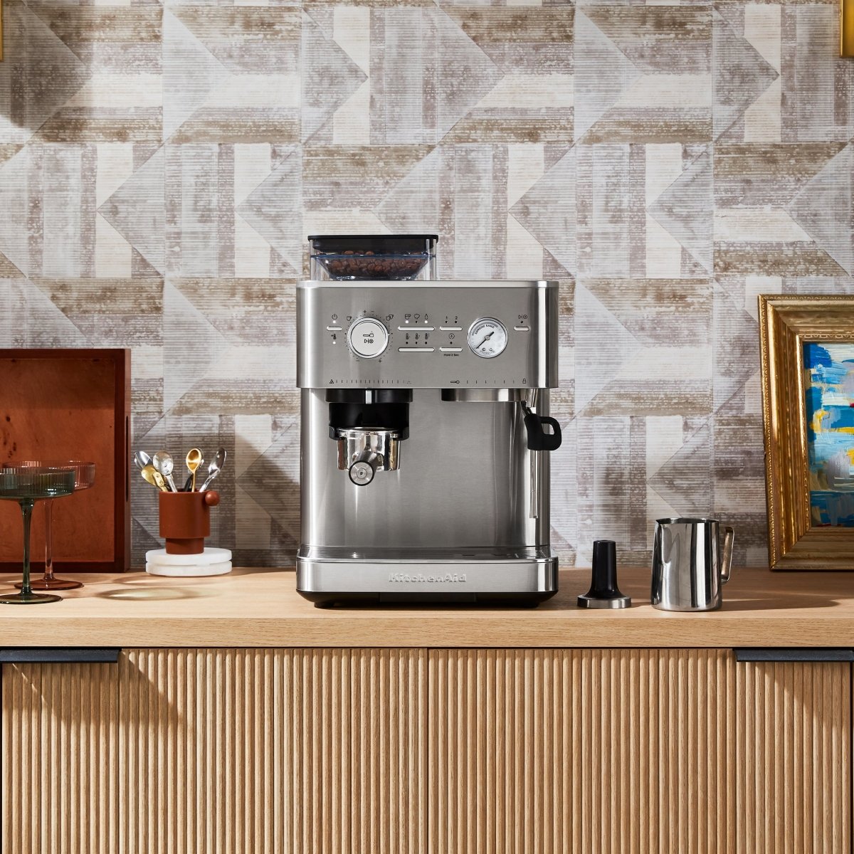 KitchenAid - Semi Automatic Espresso Machine with Burr Grinder - KES6551