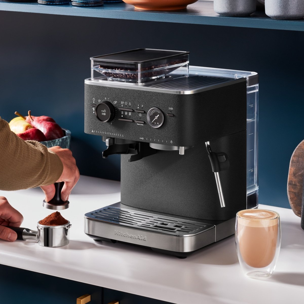 KitchenAid - Semi Automatic Espresso Machine with Burr Grinder - KES6551