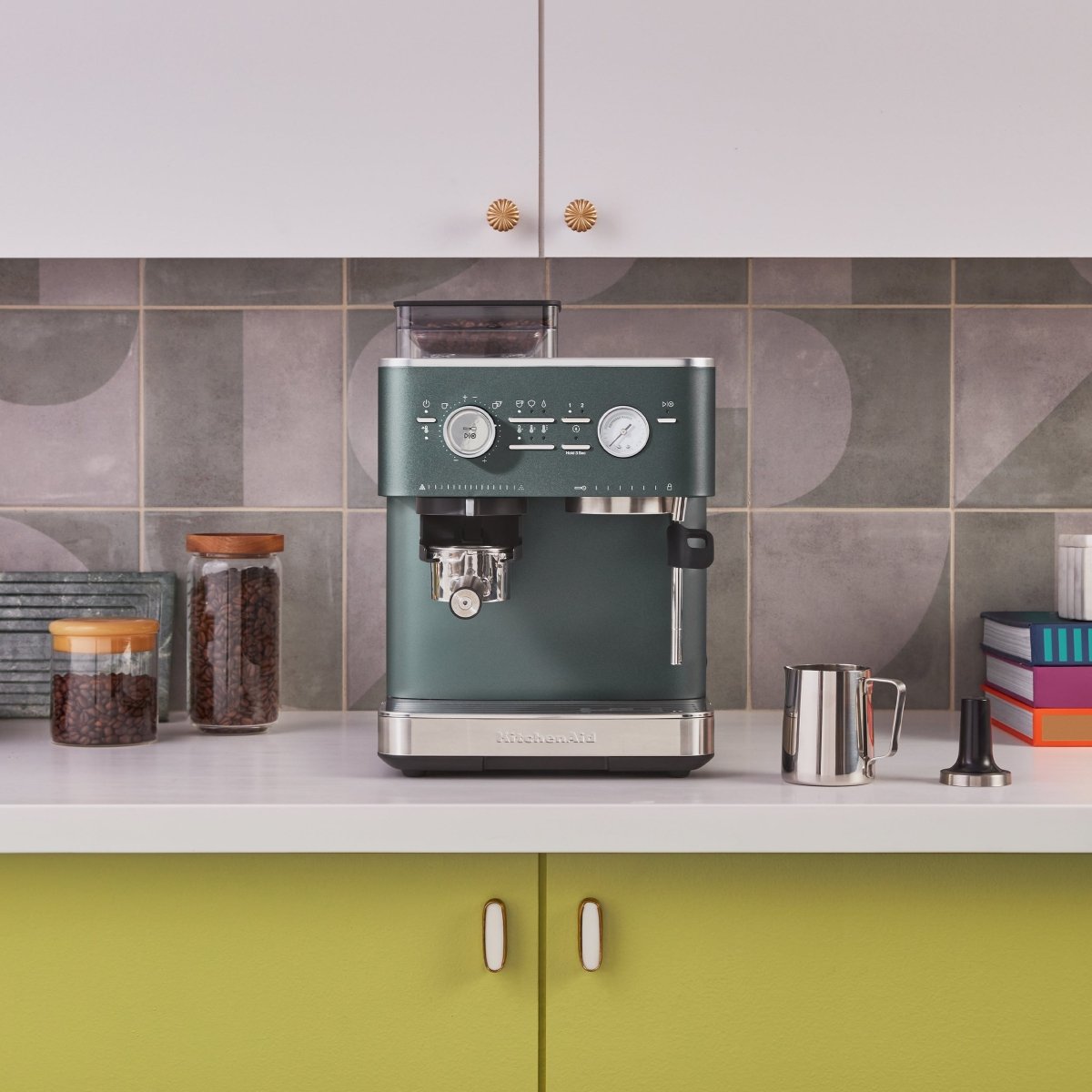 KitchenAid - Semi Automatic Espresso Machine with Burr Grinder - KES6551
