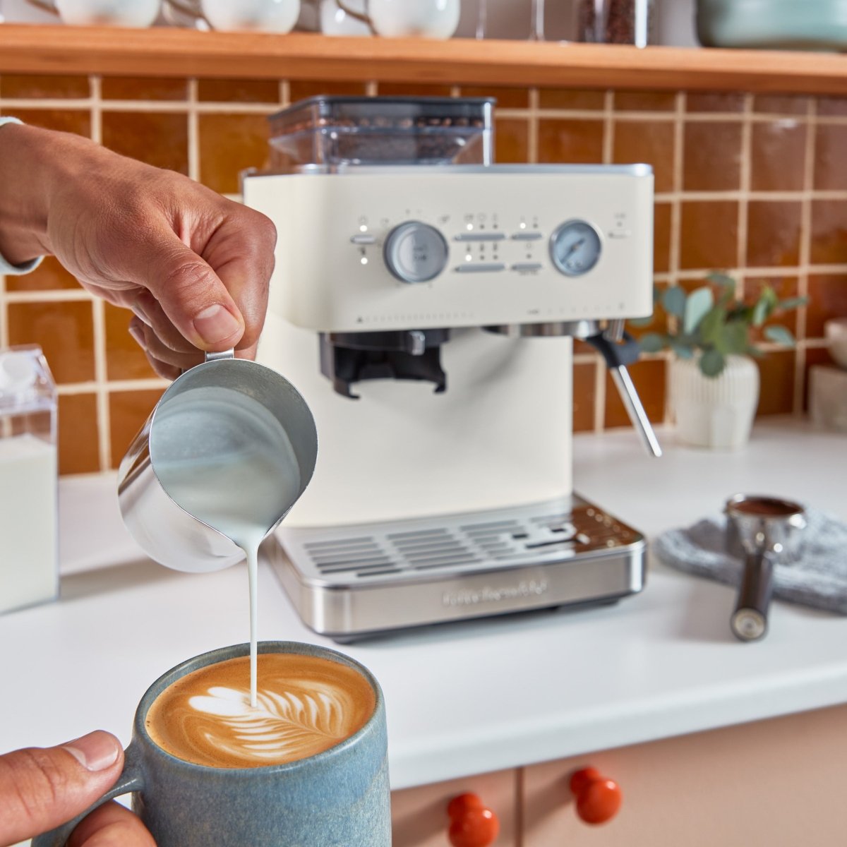 KitchenAid - Semi Automatic Espresso Machine with Burr Grinder - KES6551