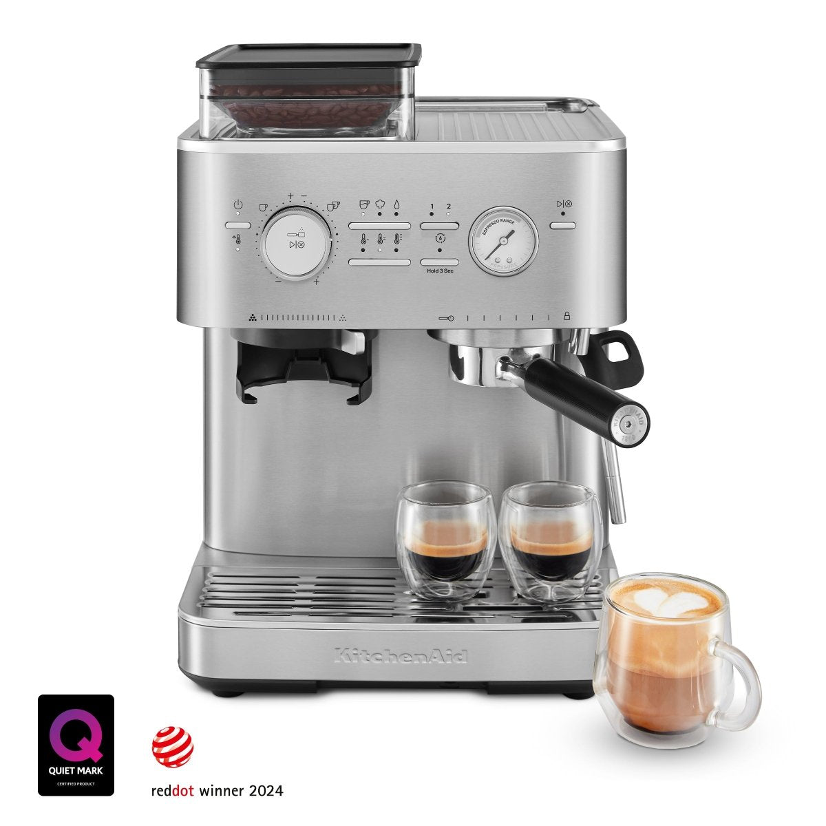 KitchenAid - Semi Automatic Espresso Machine with Burr Grinder - KES6551