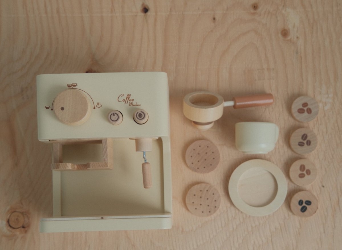 Wooden Barista Toy Coffee Machine â€?Kids Pretend Play Set