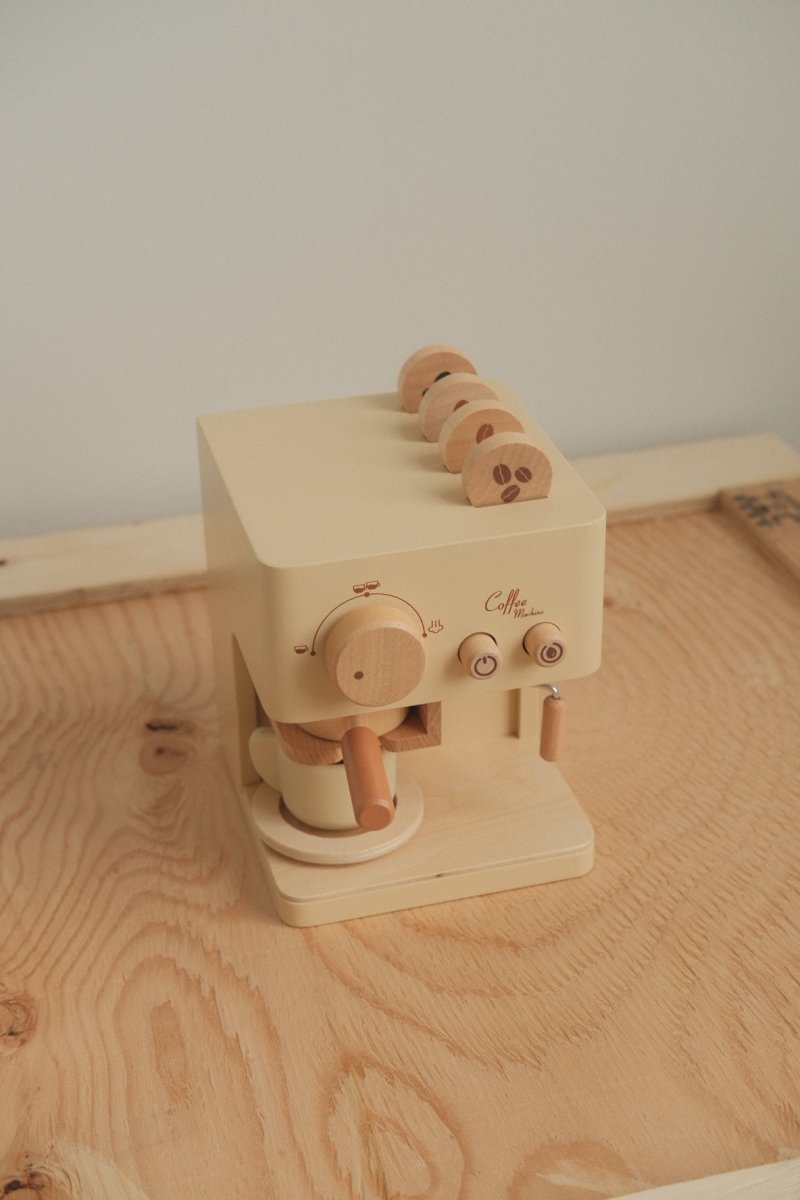 Wooden Barista Toy Coffee Machine â€?Kids Pretend Play Set